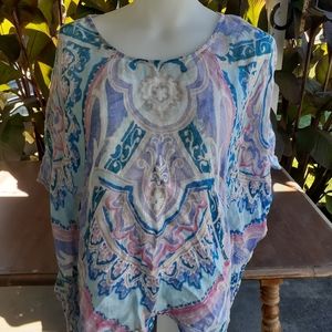 Chicos linen poncho type shirt